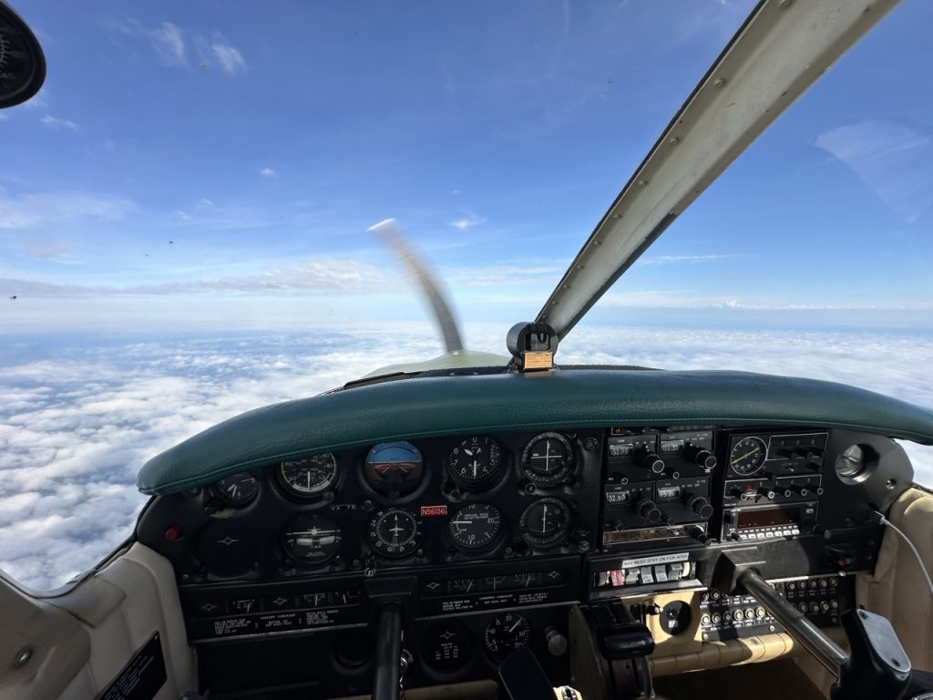 Flying over clouds